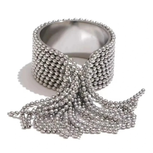 Anthropologie Jewelry - Anthropologie Tassel Stainless Steel Waterproof Resizable Ring
